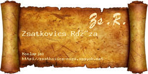 Zsatkovics Róza névjegykártya